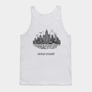 gold coast australia city simple line art illustration Tank Top